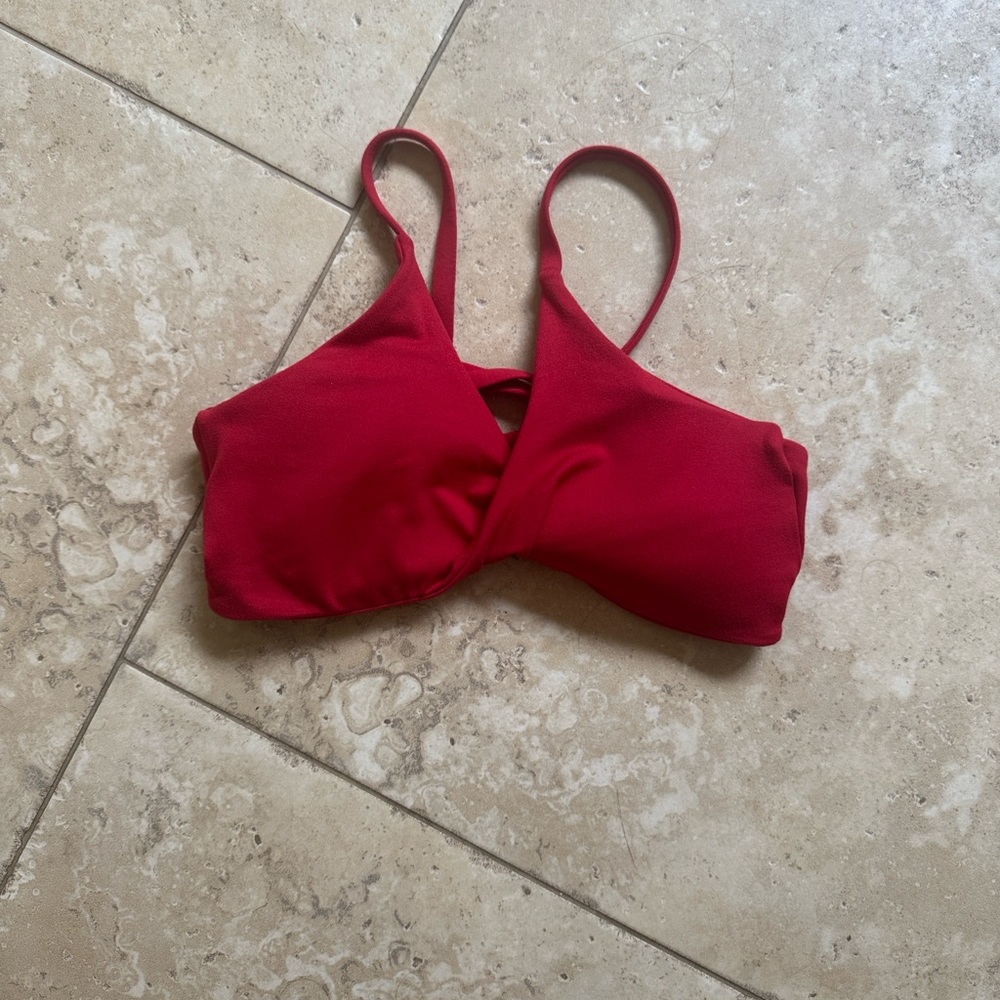 Red bombshell sports bra